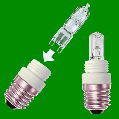 12x 28W G9 Halogen Klar Kapsel Glühbirne & ES E27 auf G9 Adapter Konverter