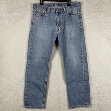 Levis 505 Jeans Mens 36x30 36x28.5 Regular Fit Straight Leg Cotton Blue Denim