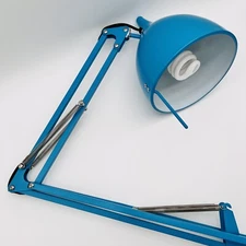 Articulating Arm Lamp Drafting Light Desk Swivel Peacock Blue With Clamp Cb2