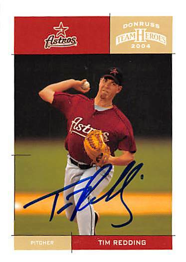 Tim Redding autographed baseball card (Astros) 2004 Donruss Team Heroes #187