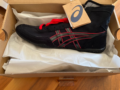 ASICS Wrestling Shoes 1083A001 Black x black red Ⅱ Successor to