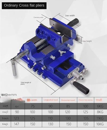 Cross Plain Nose VisePrecision Cross Bench ViseBanch Mobile Cross a due vie - Foto 6 di 9