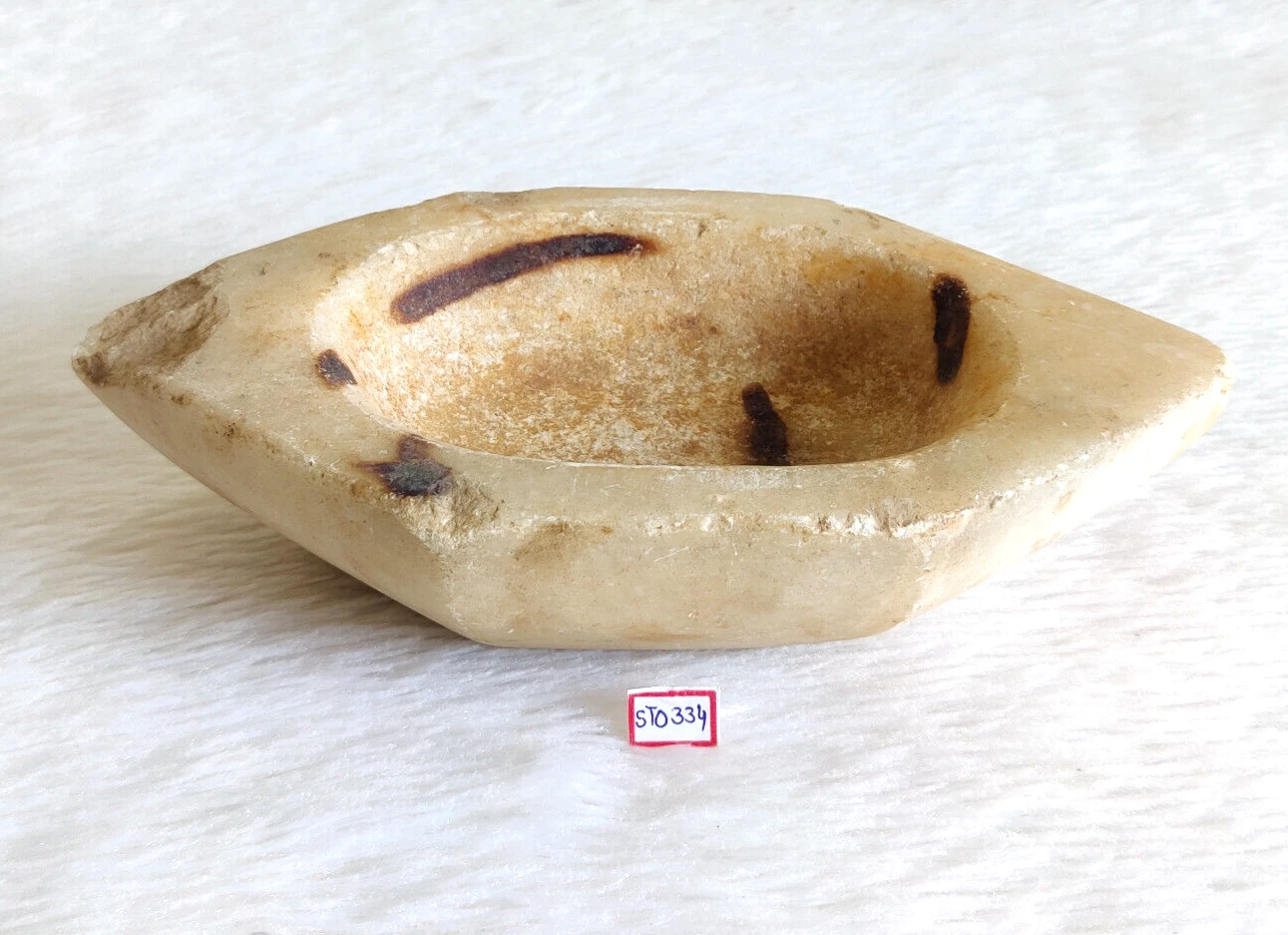 Antique Handmade Marble Stone Medicine Mortar Stoneware Old Collectible STO334
