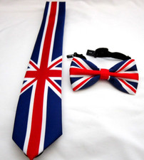 UK British Flag Adjustable Bow Tie  UK British England Flag necktie Combo-New 