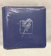 Creative Memories 7 x 7 Strap Hinge Photo Album Blue with Silver Flowers NIP