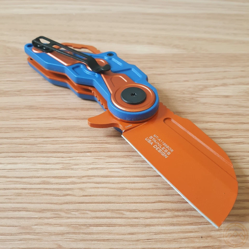 Cuchillo Plegable MTech Asistido Linerlock 2.25" Naranja Hoja Inoxidable Mango ABS Foto 2 de 4