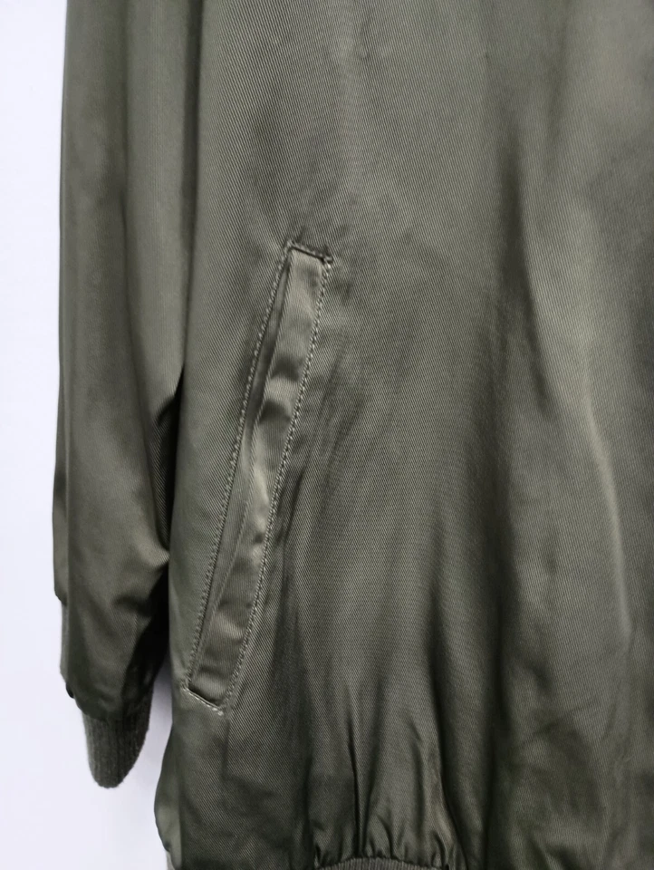 Bernardo Womens Bomber Jacket Medium Olive Green Zip Front Lightweight Lined - Image 3 of 4