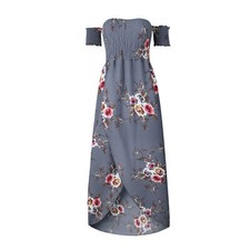Boho style long dress women Off shoulder beach summer dresses