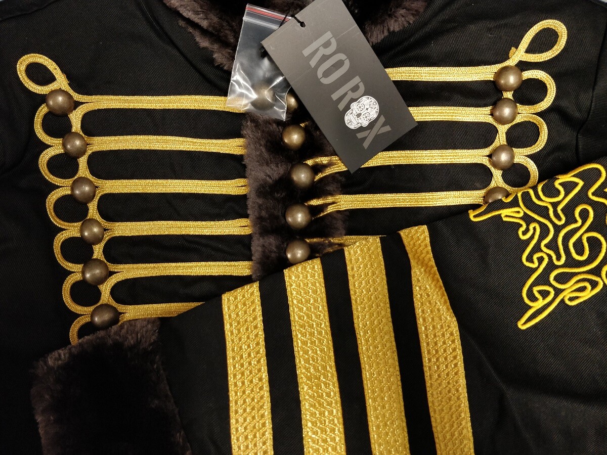 Hussar Military Jacket Jimi Hendrix Inspired Parade Drummer Officer Faux Fur eBay