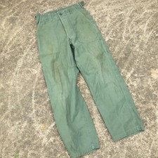 Vintage 60s 70s Distressed Worn Vietnam War Army Military Chino Uniform Pants