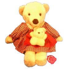 Vintage Bear Plush Stuffed Animal "Mother  Baby Bear" Charm Co New 13" Japan