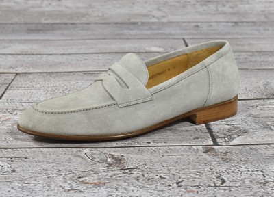 Grey Chessington Suede Penny Loafers 
