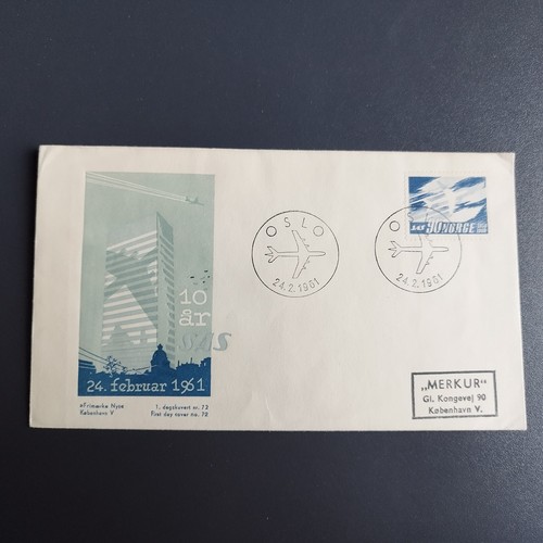 NORWEGEN. FDC Cover. 24. 2. 1961. Scandinavian Airlines.