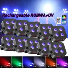 Rechargeable 4LED RGBWA UV Battery Wireless Par Stage Light DMX APP Xmas DJ Show