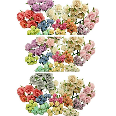 105 Mixed Open Roses Wedding Scrapbook Card Making Craft Wedding (R2/6-TH/D1-3)