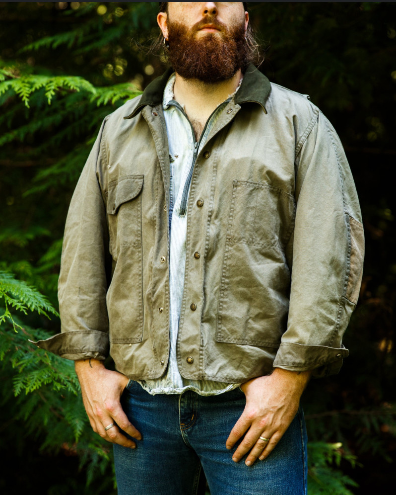 Filson Tin Cloth Green Jacket Made In Seattle XL Gem