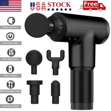 Massage Gun Percussion Massager Deep Tissue Muscle Vibrating Relaxing 4 Heads