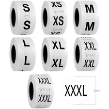 3500 Pcs Size Stickers for Clothing, Size Stickers, Round Black Apparel Label...