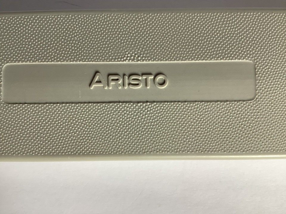 A complete Aristo HyperboLog slide rule SET with case and original insert — the hyperbolic log scales make this a rare, advanced mathematician's instrument.