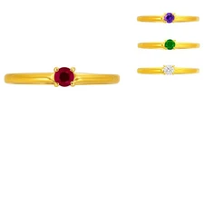 18K Gold Over Brass Round Cut Gemstones Ring size 5-8 Jewelry RM-1787 TGR1065