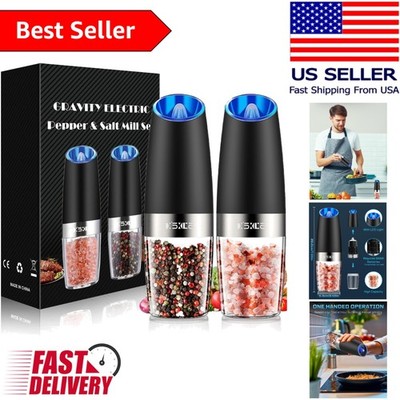 Rechargeable Gravity Electric Pepper and Salt Grinders - Adjustable & Convenient