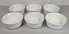 Set of 6 Corning Ware French White 500mL Casserole Ramekin Souffle Bowls F-16-B