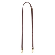 Adjustable PU Leather Purse Strap with Gold Swivel Clasps 43-47 Inch, Dark Brown