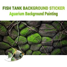 Vine Moss Stone Wall, Fish Tank Background Painting, Aquarium Painting Sticker