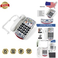 Hearing Impaired Landline Phone P300 - Big Buttons, Loud Ringer, Amplified Audio