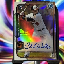 2015 Bowman Chrome Rookie Refractor (On-Card) AUTO RC Christian Walker #d /499