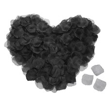 3200Pcs Silk Artificial Flower Rose Petals, Black Faux Flowers 2x2 Inch