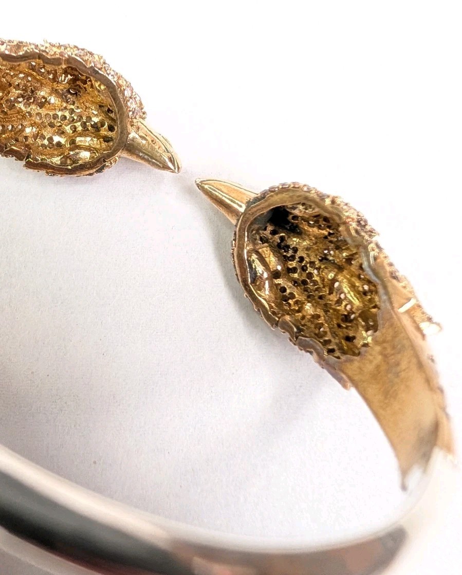 Double Eagle Head Bracelet Hawk Hinged Bangle Ste… - image 8