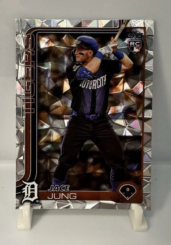 2025 Topps Series One Jace Jung RC #80, Diamante Foil Parallel, Detroit Tigers