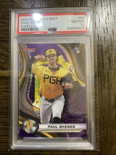 2024 Bowman's Best - Paul Skenes #53 Purple Mojo Refractor /250 (RC) PSA 10