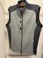 Greyson Golf Sequoia Lux Full Zip Vest Wool Blend Grey Size M Congressional CC