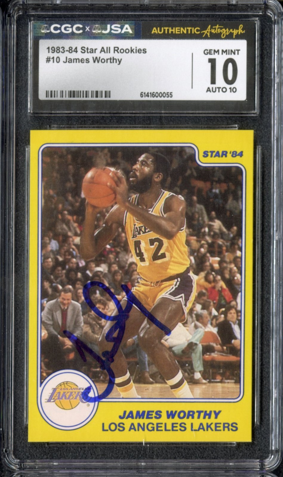 1983-84 Star All Rookies 10 James Worthy Autograph Auto CGC JSA 10/10 GEM MT HOF