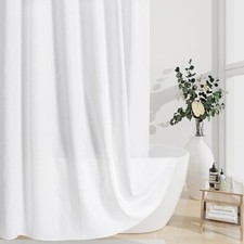 3D Embossed Pattern Shower Curtain, Simple and 72"W x 72"L Pack of 1 White