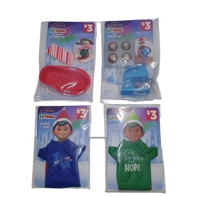 Elf Mates Santaverse Lot Baking Set, Sledding Set, & Two Graphic T-Shirts