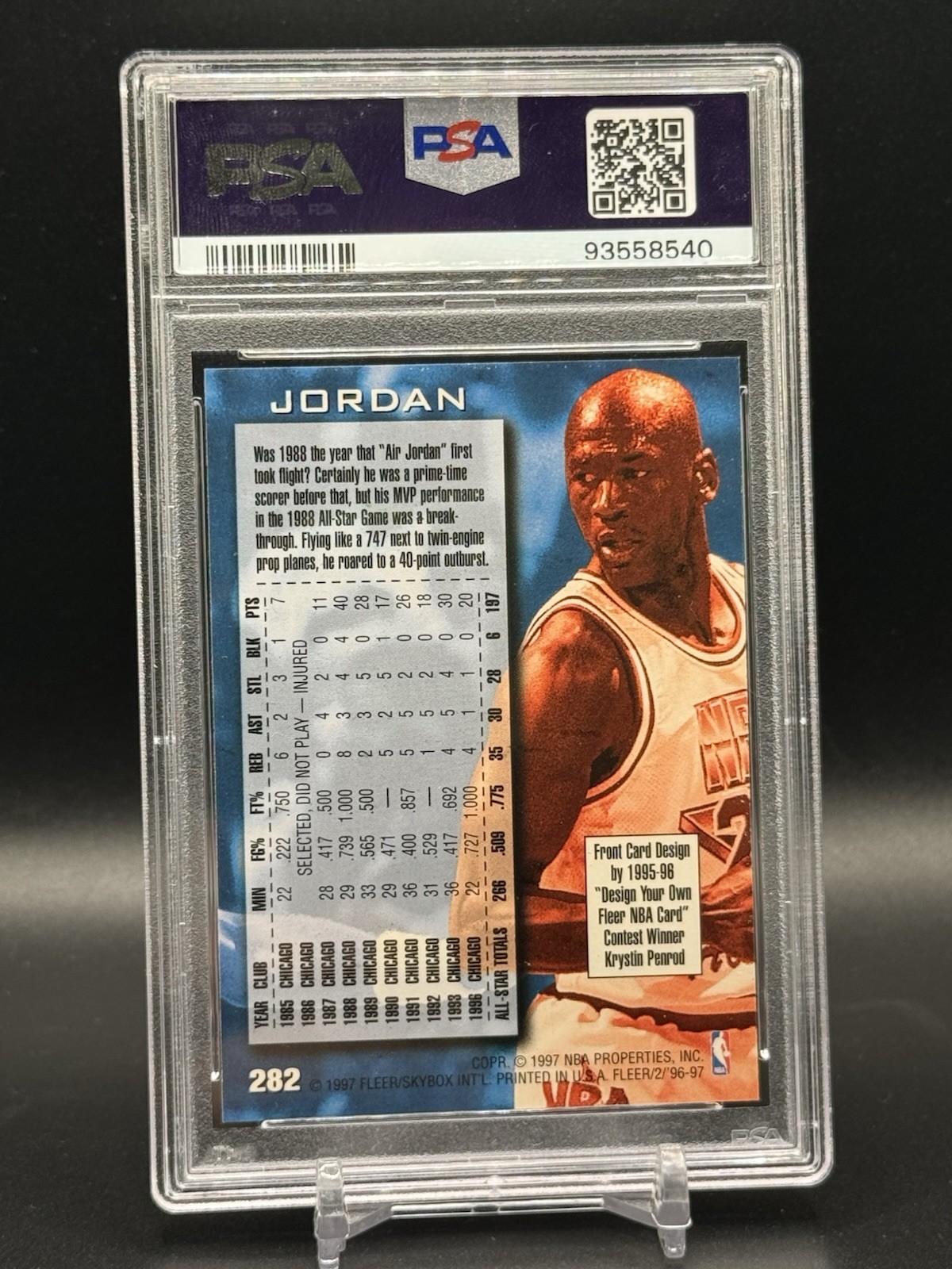 1996 Fleer Michael Jordan - PSA 9 view 2