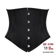 Corset Belt for Women Underbust Satin Waist Training Cincher Corset 8 Black