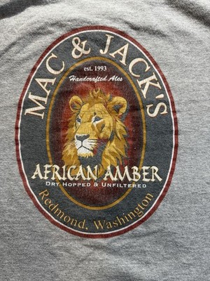 Mac & Jacks Brewing Co Men s Large Grey Cotton T-shirt