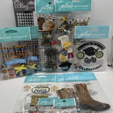 Lot of 11 Jolee's Boutique Mixed Themed Scrapbooking Crafting Stickers