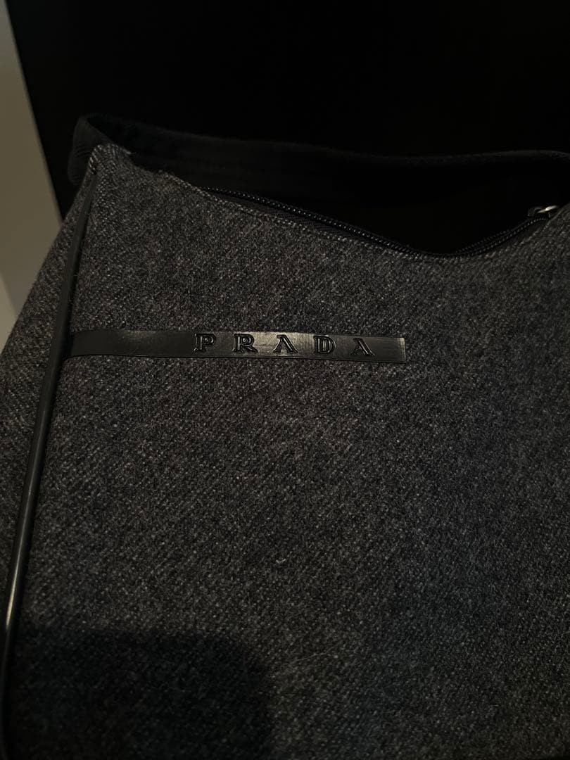 Prada Wool Gray Bag Excellent Condition Authentic Designer Accessory — image 3