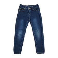 T&Y Fashion Jr Girl Denim Blue Skinny Tapered Jeans Sz 4 Embroidered back Pocket