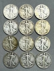 Lot Of 12 Walking Liberty Half Dollars 90% Silver 1934-1939