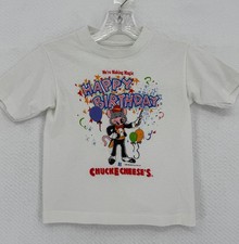 Vintage 90s Chuck E Cheese Happy Birthday Pizza Time Theatre Kids T Shirt