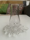 Vintage Federal Glass Petal Pattern Mini Hurricane Fairy Candle Lamp 5 1/2"