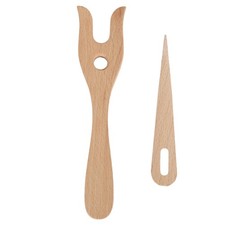 Forchetta per Maglia E Ago Occhiello Kit 2pz Multifunzione Tessitura Legno Uncinetto per