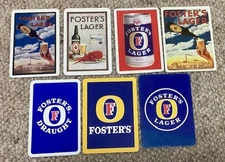 Playing Swap Cards GENUINE 7 single ADVERTISING ASSORTED AUSTRALIAN FOSTERS BEER