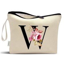 A-Z Personalized Makeup Bag, Birthday Gifts foromen Mom, Gifts for Yellow W